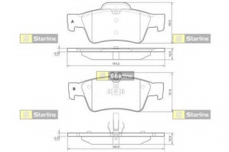 BD S827P Starline Гальмiвнi колодки к-кт.