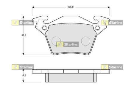 BD S165 Starline Гальмiвнi колодки к-кт.