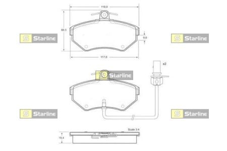 BD S144 Starline Гальмiвнi колодки к-кт.