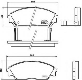 P28 016 Brembo Гальмiвнi колодки к-кт.