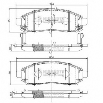 J3601095 Nipparts  Гальмiвнi колодки к-кт.