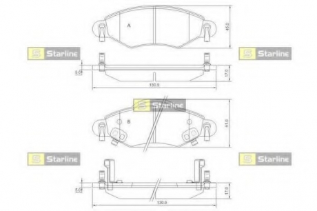 BD S828P Starline Гальмівні колодки дискові