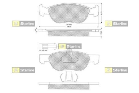 BD S123 Starline Гальмiвнi колодки к-кт.
