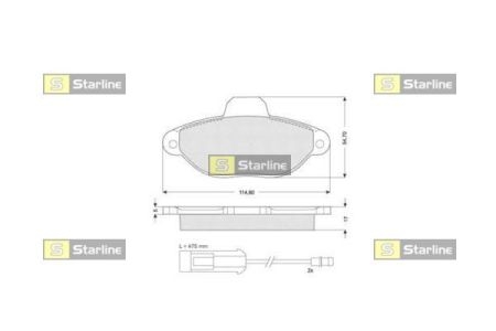 BD S057 Starline Гальмiвнi колодки к-кт.