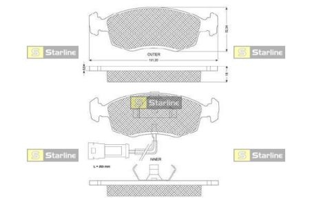 BD S157 Starline Гальмiвнi колодки к-кт.