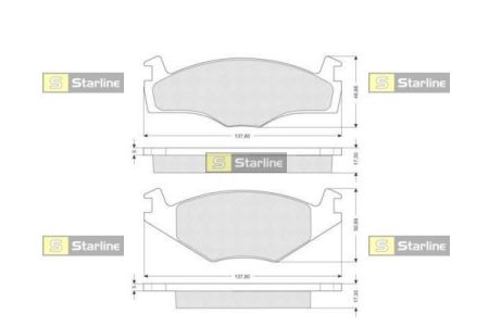 BD S100 Starline Гальмiвнi колодки к-кт.