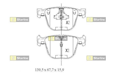 BD S439 Starline Гальмiвнi колодки к-кт.