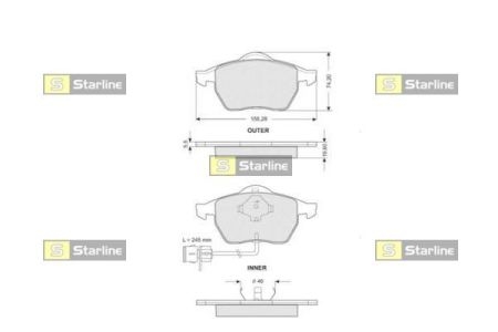 BD S109 Starline Гальмiвнi колодки к-кт.