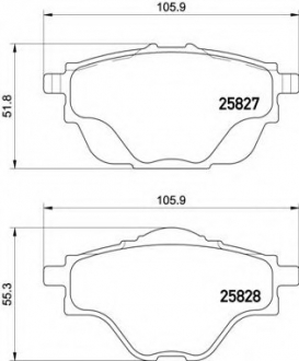 P61 124 Brembo Гальмiвнi колодки к-кт.