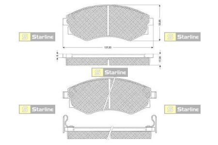 BD S051 Starline Гальмiвнi колодки к-кт.