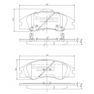 J3600326 Nipparts  Гальмiвнi колодки к-кт.