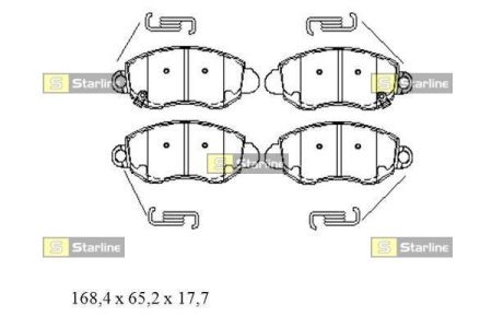 BD S152 Starline Гальмiвнi колодки к-кт.