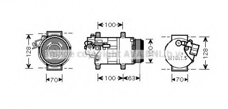 Компресор кондиціонера MB A-Class W169 (05-), B-Class W245 (05-) 2.0CDi (MSAK404) AVA MSA K404