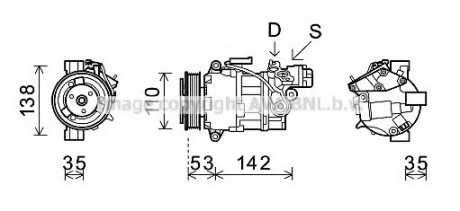 BWA K393 AVA Cooling Systems Компрессор кондицiонера