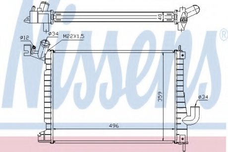 63019A Nissens Радіатор охолодження OPEL VECTRA B (95-) 2.0 TD (вир-во Nissens)