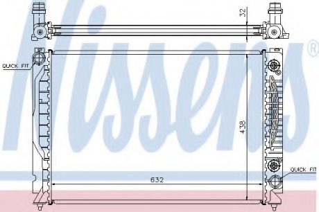 60316 Nissens Радиатор охлождения AUDI A 6 / S 6 (C5) (01-) 2.7 T (пр-во Nissens)