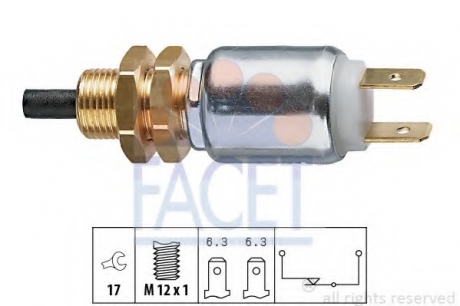 7.1014 Facet  Датчик стоп-сигнала BMW 3(E30)/ 5(E28/E34)/ MB T1/ Volvo 740/940 1.6-5.0 74-98 (7.1014) FACET