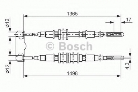 1987477130 Bosch Трос ручного гальма