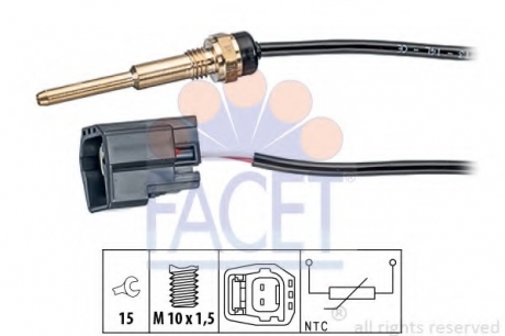 7.3289 Facet  Датчик температуры Jumper 2.2 HDi 06- / Focus/Mondeo III/Transit 2.0/2.2 TDCi 00-14 (7.3289) FACET