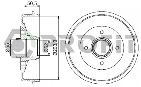 5020-0072 PROFIT Барабан гальмівний