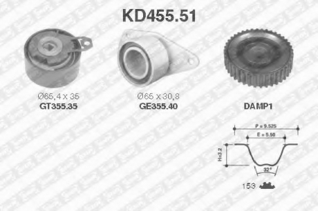 KD455.51 NTN SNR Комплект ремня ГРМ