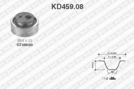 KD459.08 NTN SNR Комплект ремня ГРМ