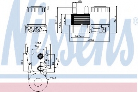 90696 Nissens Радиатор масляный FORD TRANSIT CONNECT (TC7) (02-) 1.8 TDCi (пр-во Nissens)