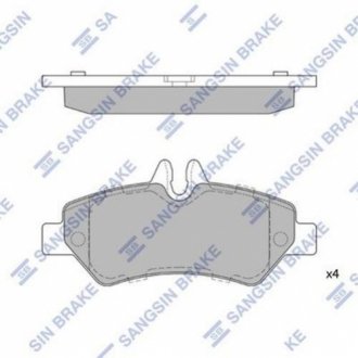 SP1562 Hi-Q  Комплект гальмівних колодок з 4 шт. дисків