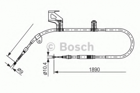 1 987 477 803 Bosch Трос ручного тормоза Volkswagen PASSAT (B5, 3B2) задний левый (пр-во Bosch)