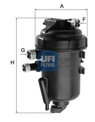 55.148.00 UFI Фильтр топливный FIAT DUCATO 2.3-3.0 JTD 06-10, PEUGEOT BOXER 3.0 HDI 06-10 (OE) (пр-во UFI)