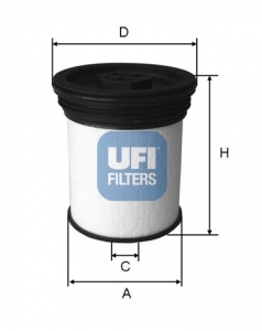 26.019.01 UFI Фильтр топливный JEEP CHEROKEE 2.0-3.0 CRD 10- (OE) (пр-во UFI)