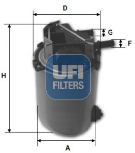 24.095.00 UFI Фильтр топливный NISSAN QASHQAI 1.5-1.6 DCI 14-, RENAULT KADJAR 1.5-1.6 DCI 14- (OE) (пр-во UFI)
