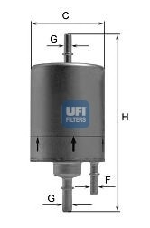 31.831.00 UFI Фильтр топливный AUDI A4, A6 2.0-3.0 TFSI, 2.8-4.2 FSI 04-11 (OE) (пр-во UFI)