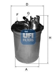 24.451.00 UFI Фильтр топливный AUDI A4, A6 2.0 TDi 04-11 (пр-во UFI)