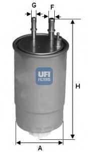 24.ONE.01 UFI Фильтр топливный FIAT DOBLO 1.3 D, DUCATO 2007 2.0-3.0 JTD 06- (OE) (пр-во UFI)