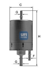 31.830.00 UFI Фильтр топливный AUDI A4 1.8T 00-08 (OE) (пр-во UFI)