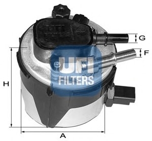 55.170.00 UFI Фильтр топливный FORD FOCUS II, C-MAX 1.6 TDCI 03- (OE) (пр-во UFI)