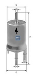 31.832.00 UFI Фильтр топливный VAG 1.0-2.0 99-09 (3 bar) (OE) (пр-во UFI)