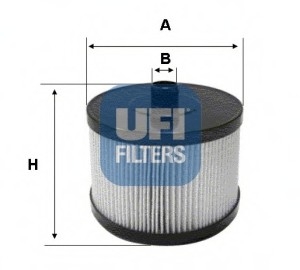 26.022.00 UFI Фильтр топливный PSA 2.0 HDI 04-, FORD 2.0 TDCI 04- (пр-во UFI)