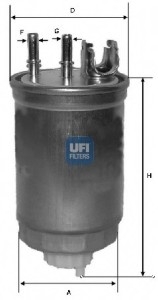 24.412.00 UFI Фильтр топливный FIAT DOBLO, PUNTO II 1.9 D 99-07 (OE) (пр-во UFI)