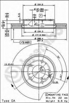 09.6845.11 Brembo Диск гальмівний