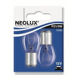 N380-02B NEOLUX Лампа допоміжн. освітлення P21/5W 12V 21/5W BAY15d (Blister 2шт) (вир-во Neolux)
