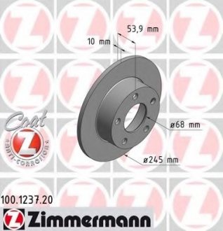 100.1237.20 Otto Zimmermann GmbH Диск гальмівний