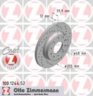 100.1244.52 Otto Zimmermann GmbH Диск гальмівний