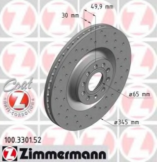 100.3301.52 Otto Zimmermann GmbH Диск гальмівний