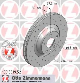 100.3319.52 Otto Zimmermann GmbH Диск гальмівний