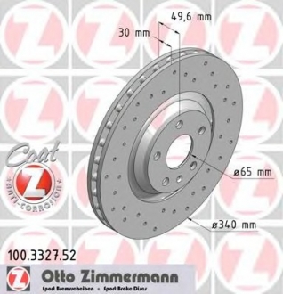 100.3327.52 Otto Zimmermann GmbH Диск гальмівний