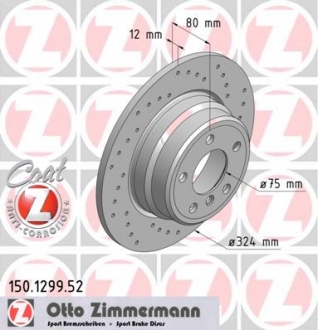 150.1299.52 Otto Zimmermann GmbH Диск гальмівний