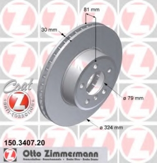 150.3407.20 Otto Zimmermann GmbH Диск гальмівний