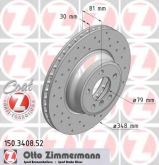 150.3408.52 Otto Zimmermann GmbH Диск гальмівний